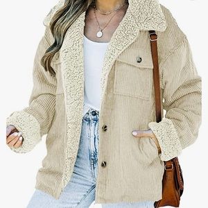 Sherpa Fleece-Lined Corduroy Jacket